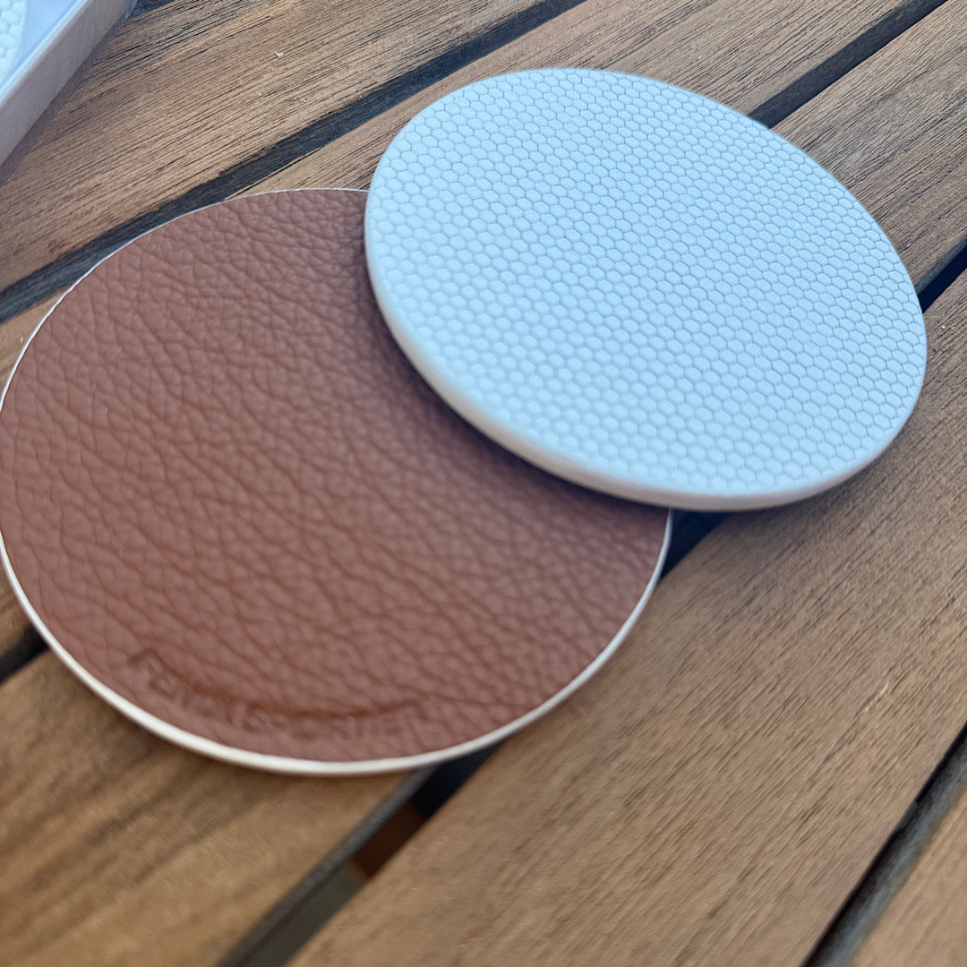 Serve in Style Coasters - White Golf & Hazelnut