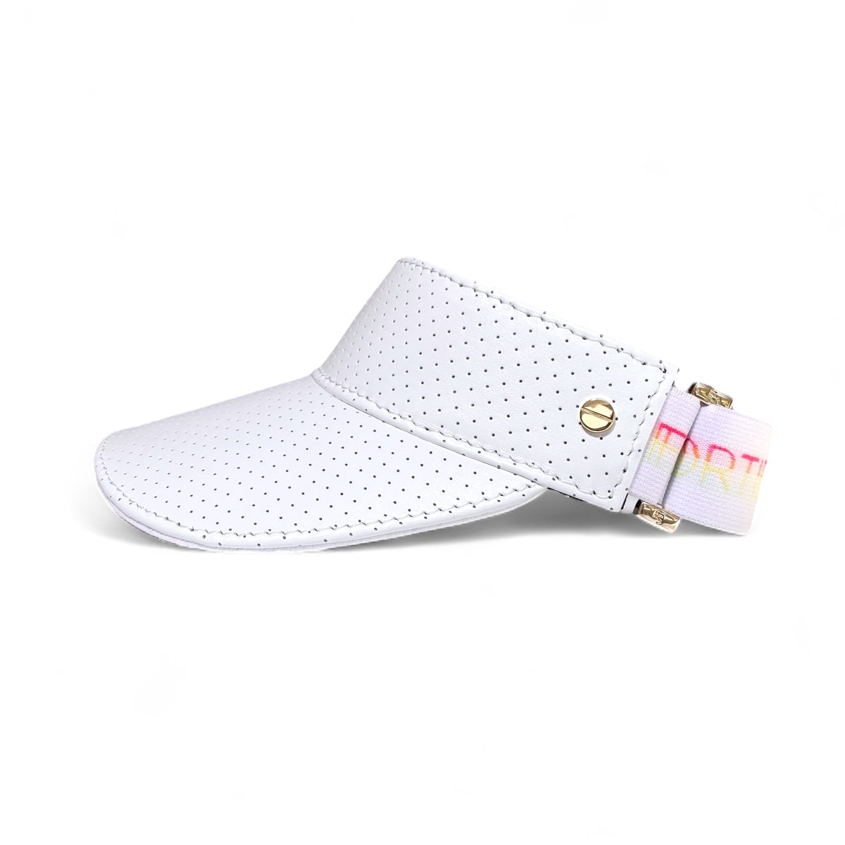 The Leather Visor - White, Sorbet Elastic & Gold
