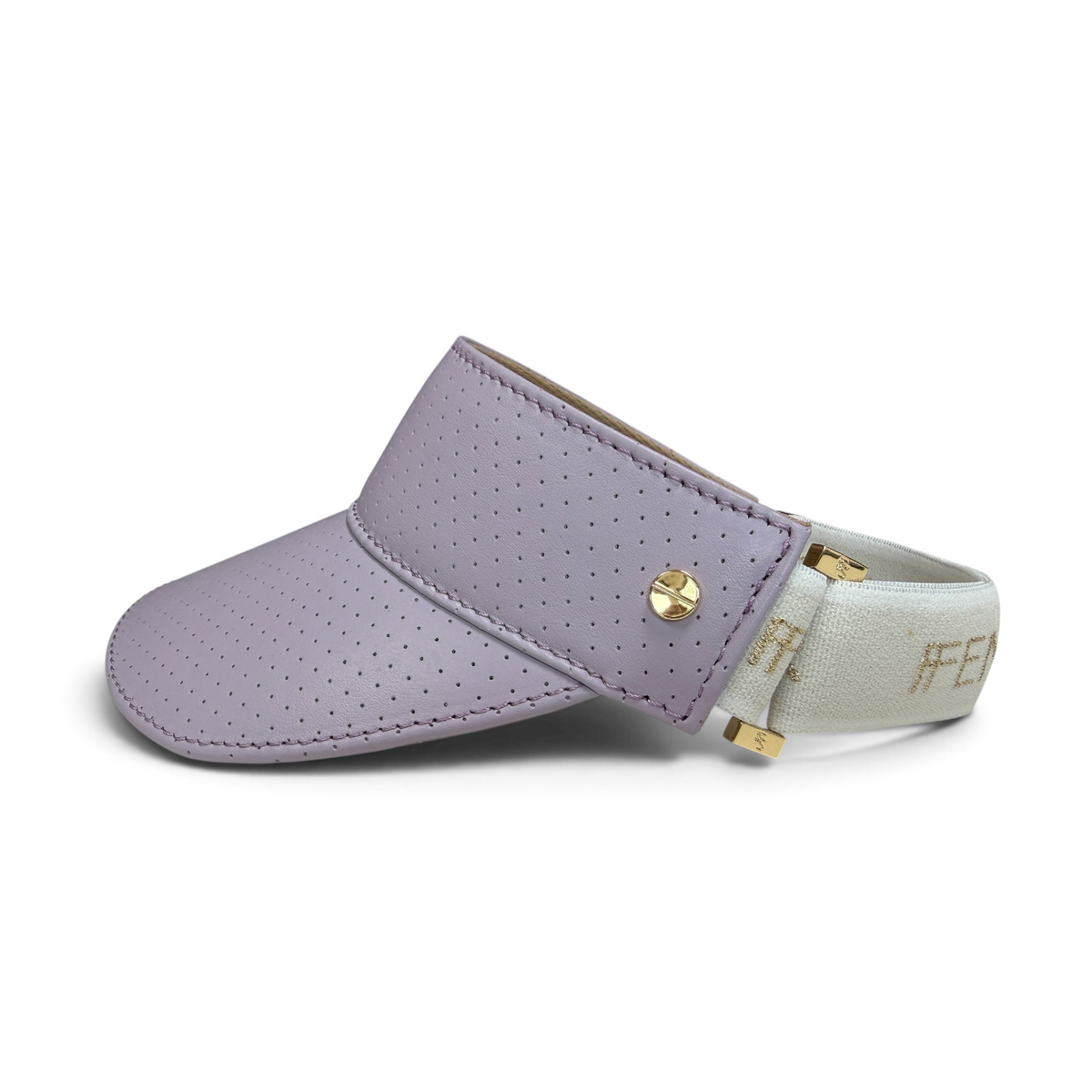 The Visor - Lilac Leather & Gold