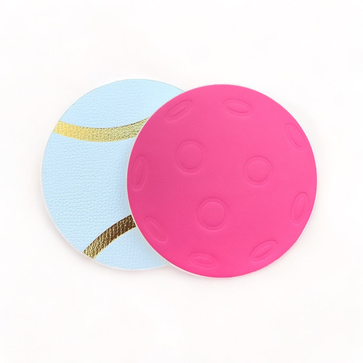 Serve in Style Coasters - Pink Pickleball / White Tennis