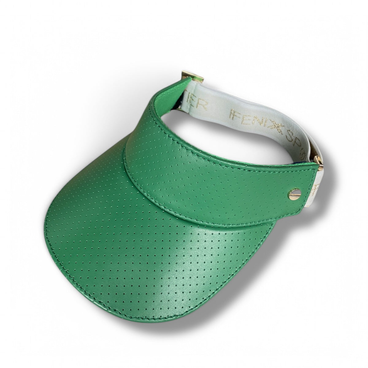 The Leather Visor - Court Green/White & Gold