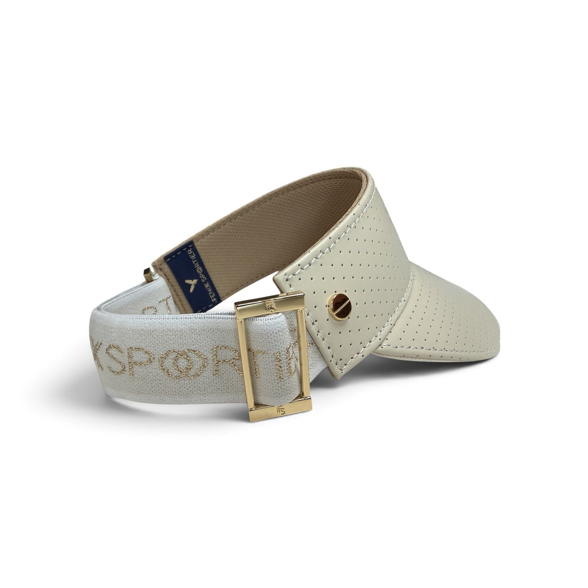 The Visor - Gardenia (Ivory) Leather & Gold