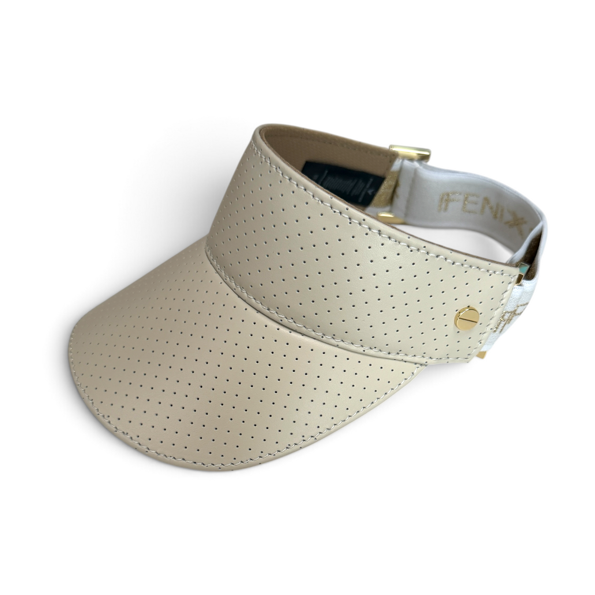 The Visor - Gardenia (Ivory) Leather & Gold
