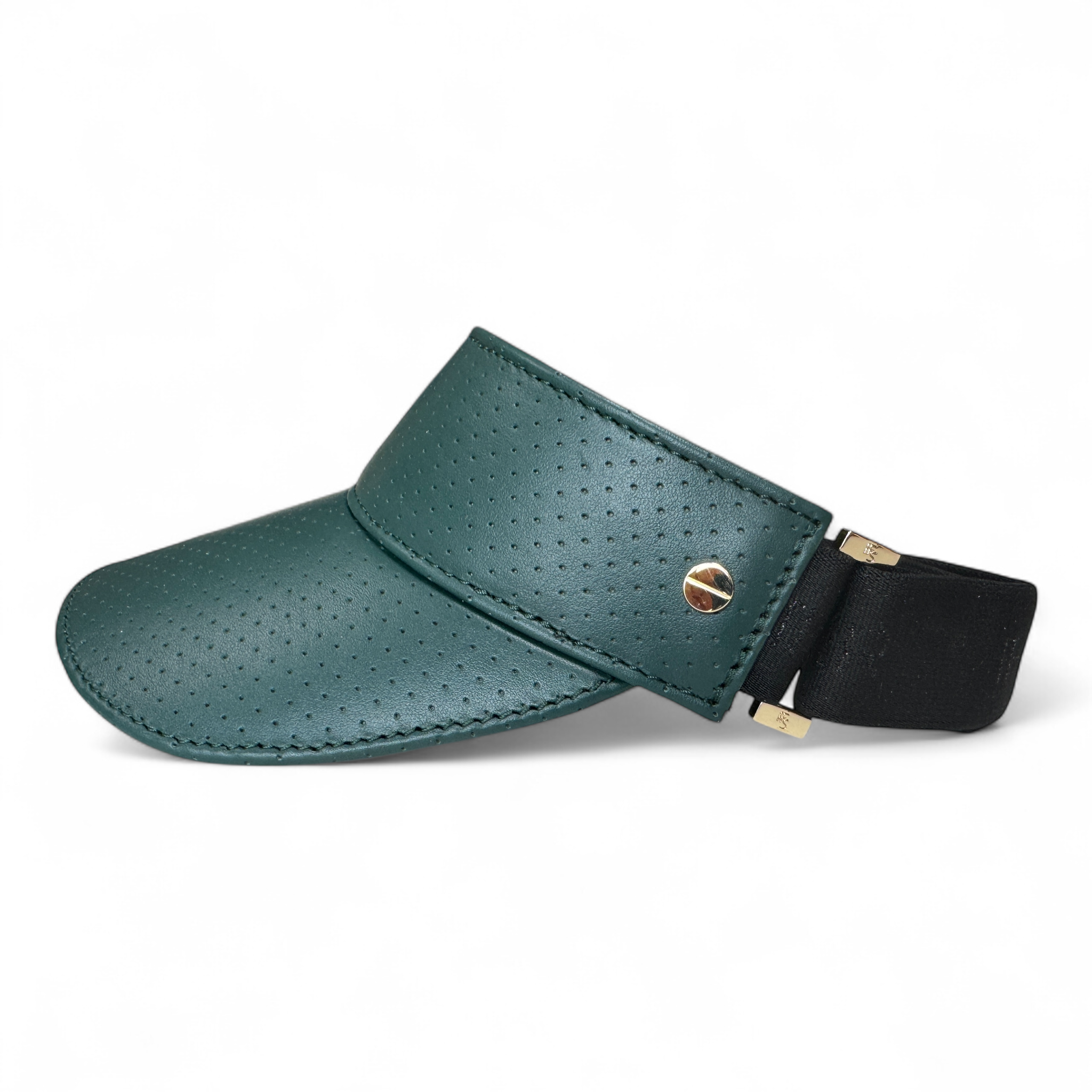 The Leather Visor - Emerald & Gold