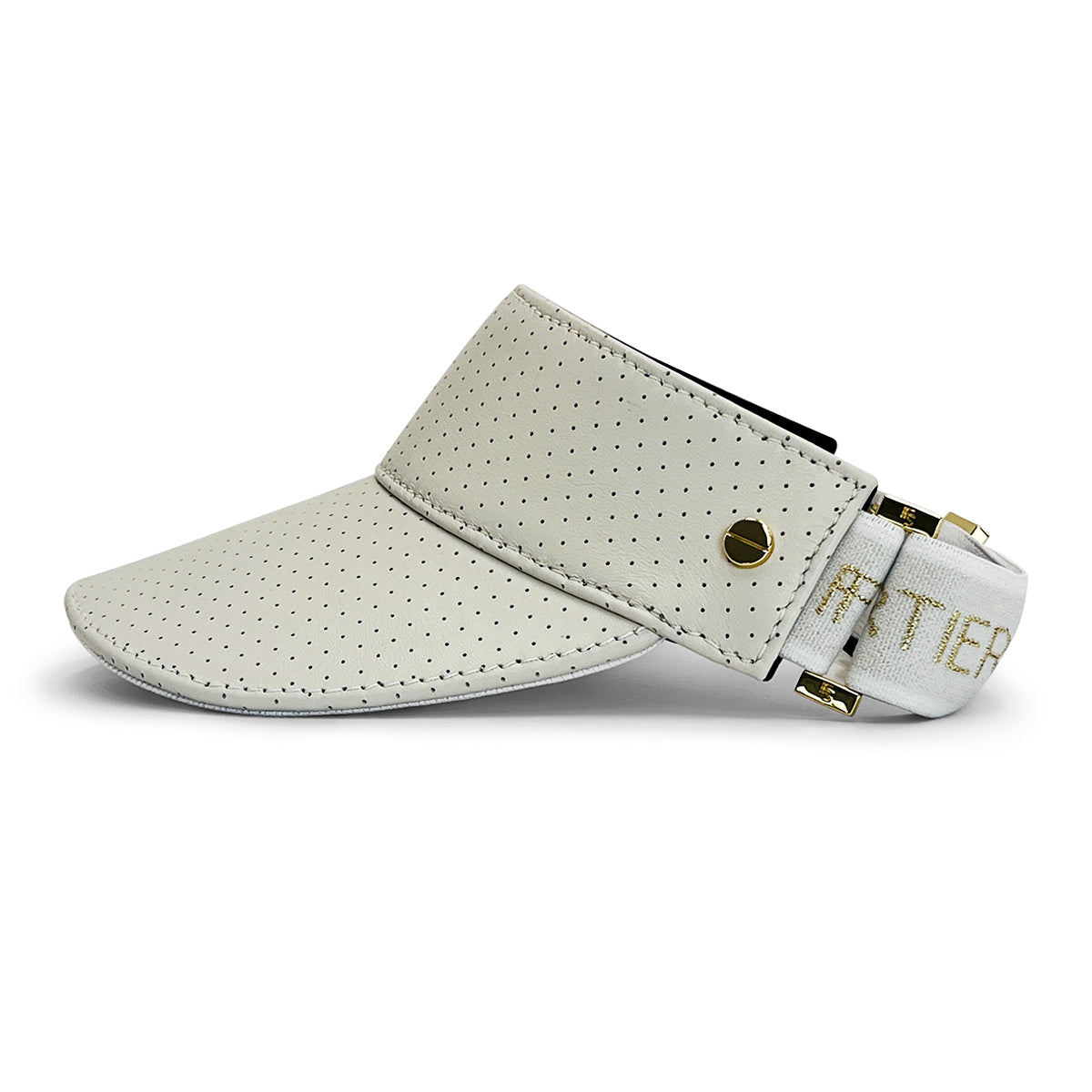 The Visor - Ivory Leather & Gold