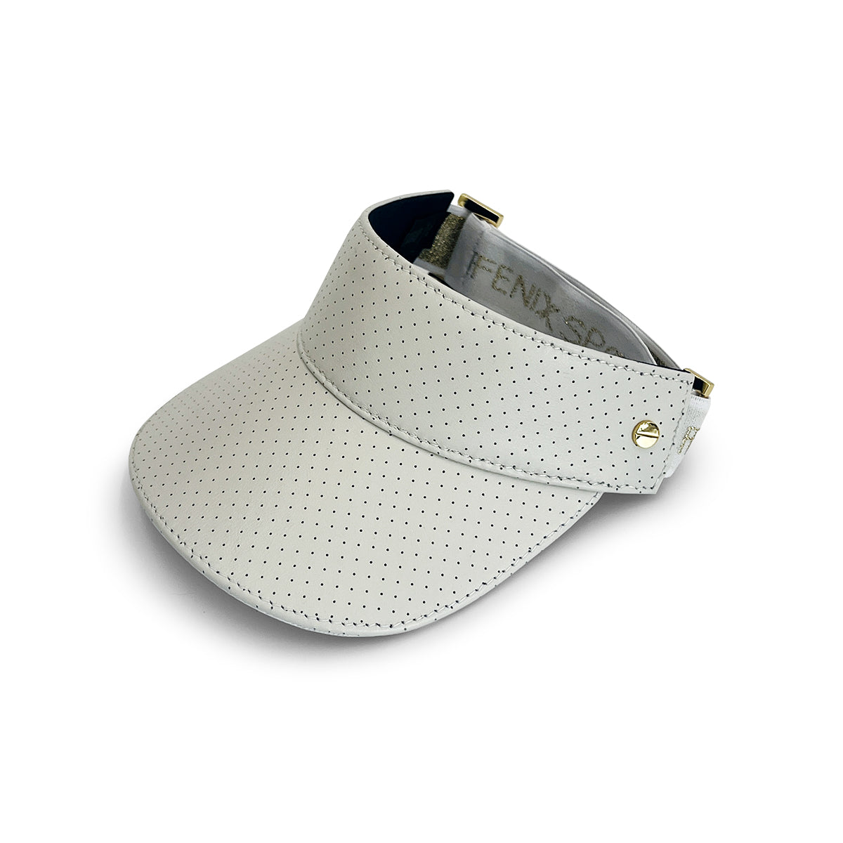 The Visor - Ivory Leather & Gold