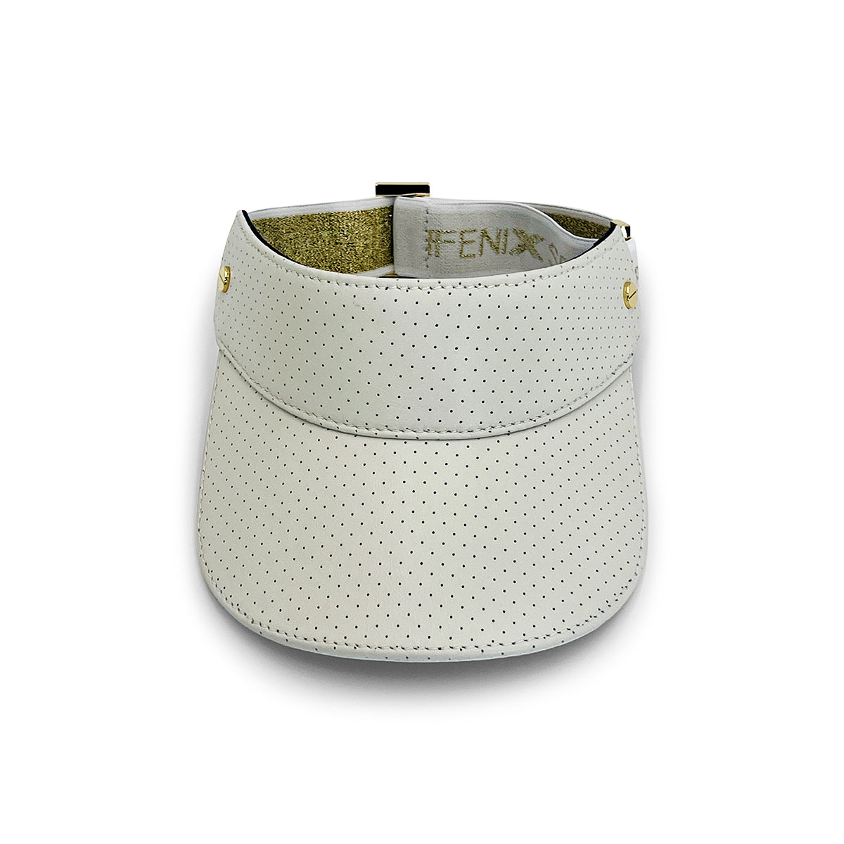 The Visor - Ivory Leather & Gold