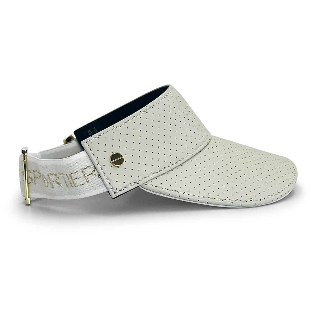 The Visor - Ivory Leather & Gold