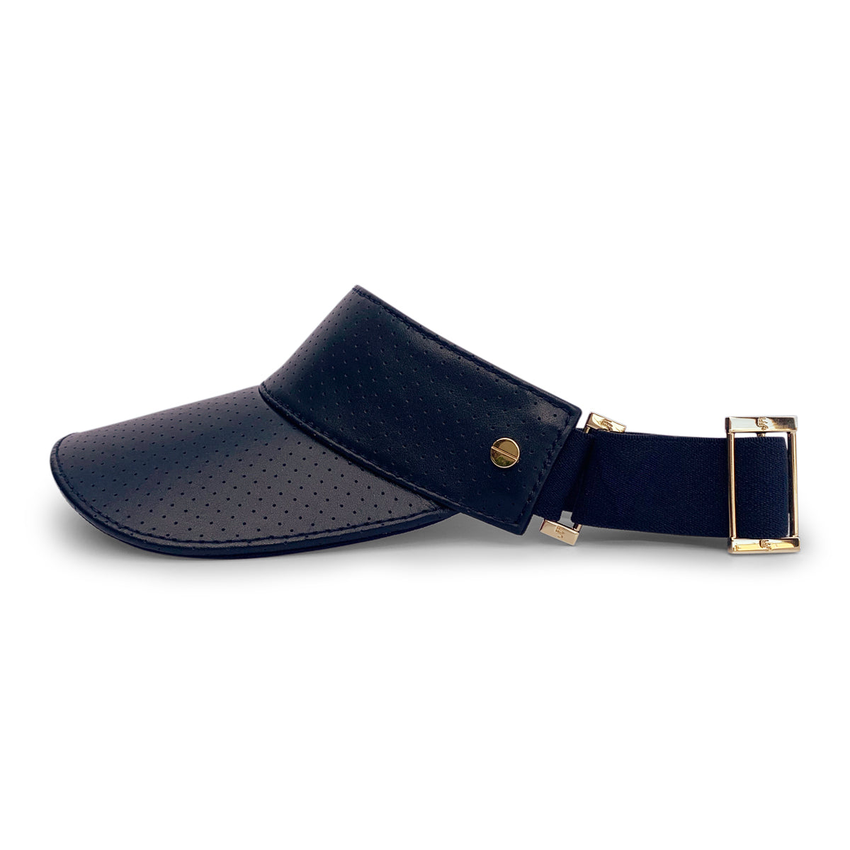 The Leather Visor - Navy & Gold