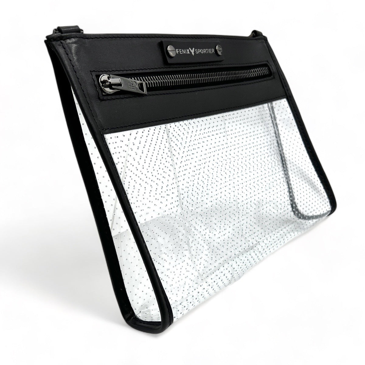 Front Row Bag - Black Leather / Gunmetal hardware / Clear PVC