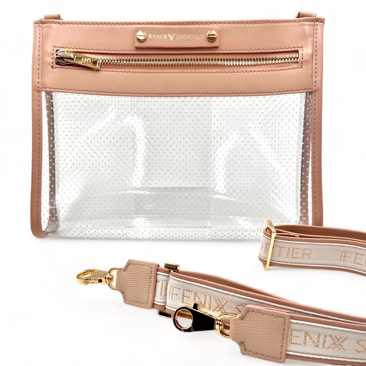 Front Row Bag - Blush Leather / Clear PVC / Gold Hardware