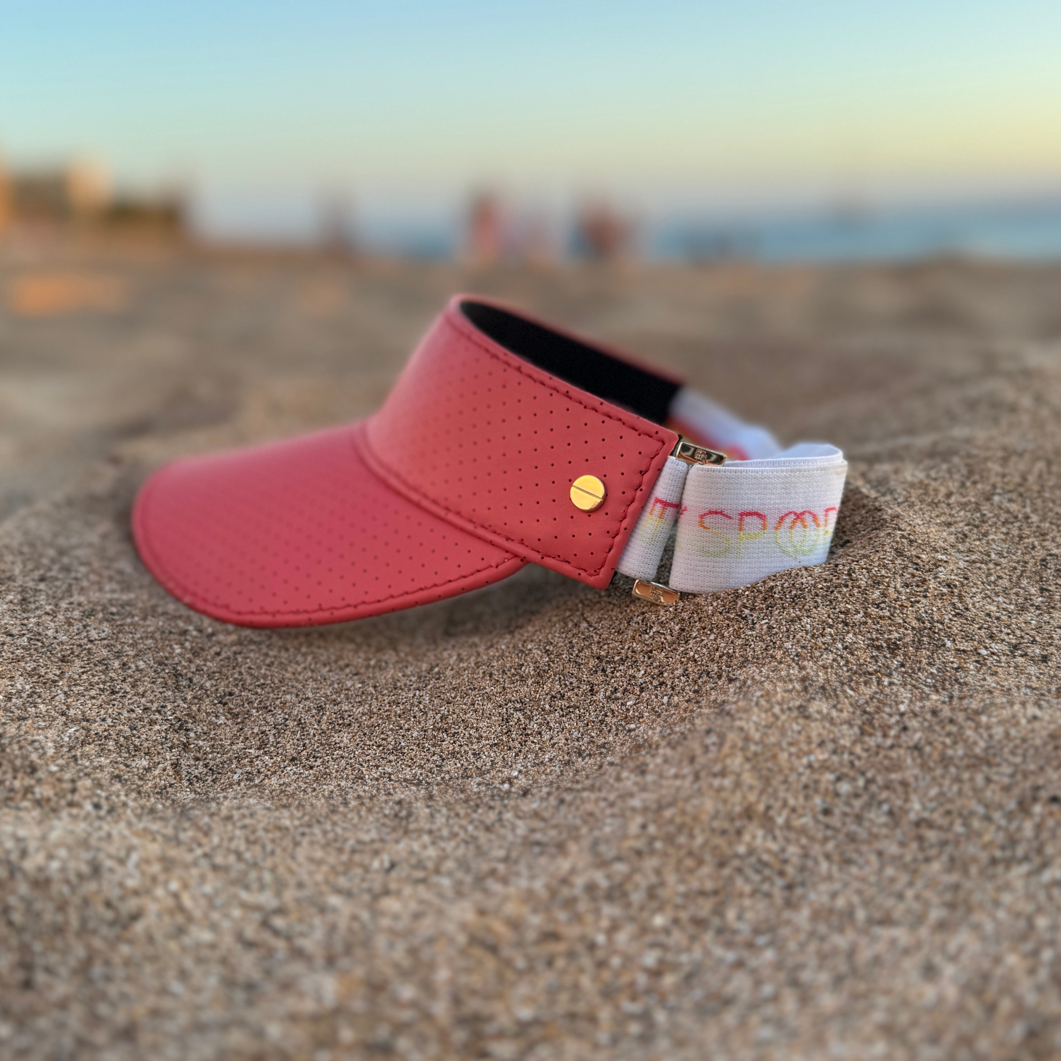 The Leather Visor - Watermelon Sorbet & Gold