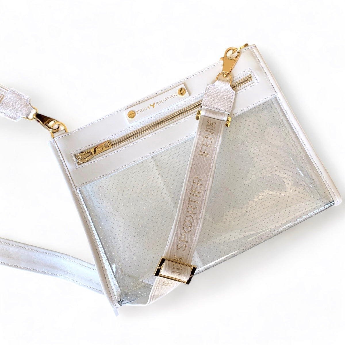 Front Row Bag - White Leather / Clear PVC
