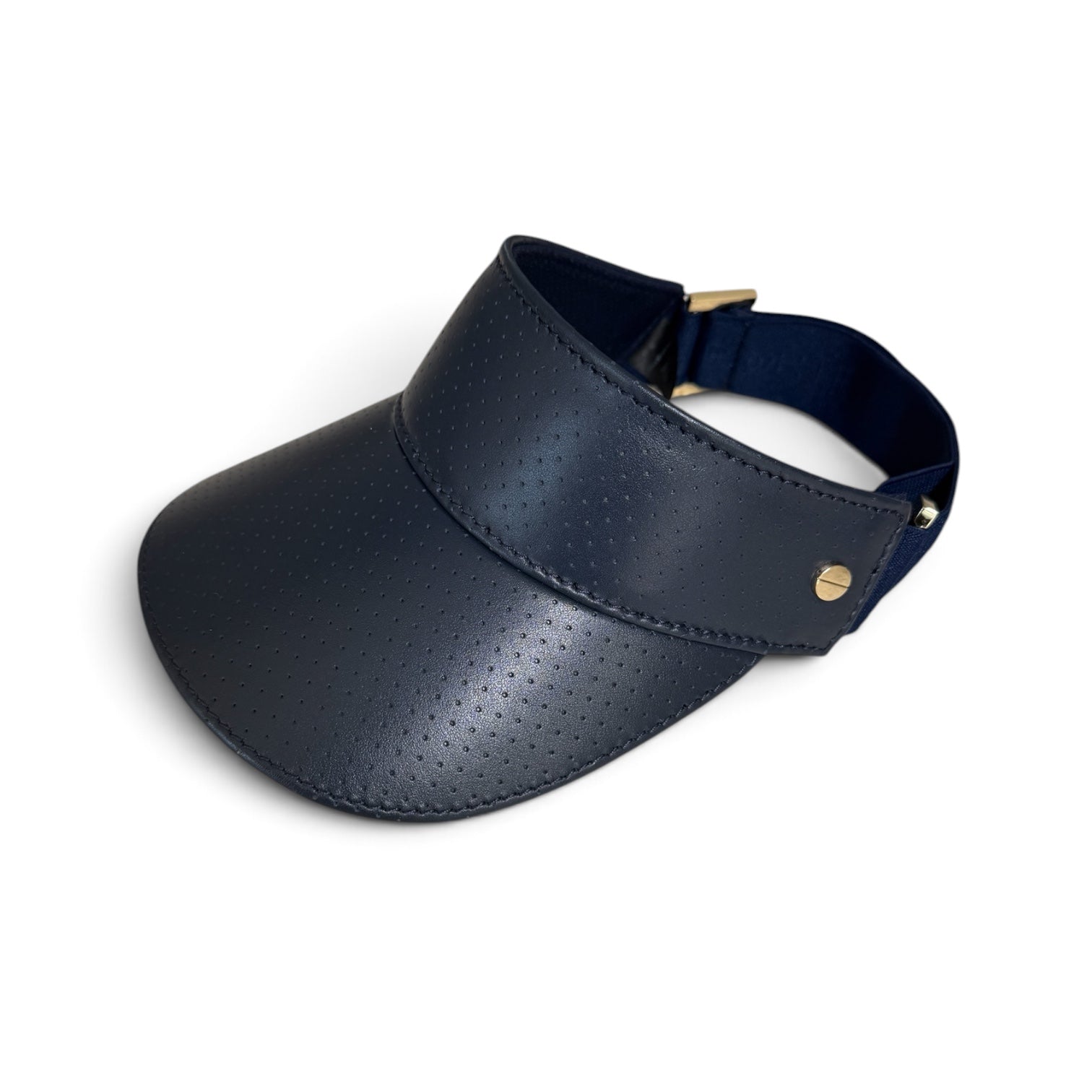 The Leather Visor - Navy & Gold