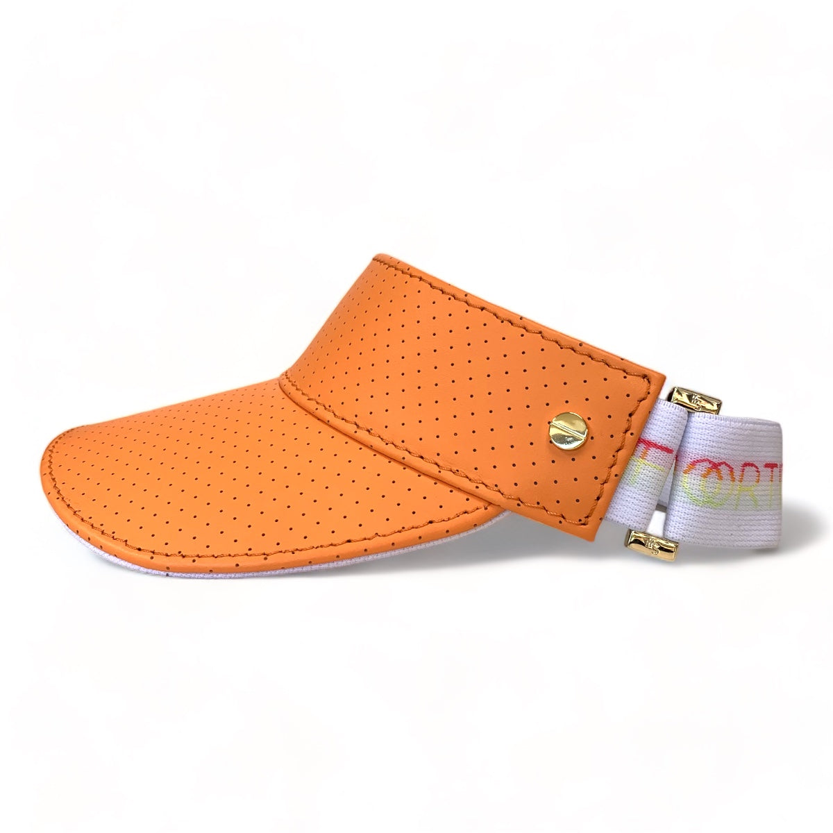 The Leather Visor - Papaya Sorbet & Gold
