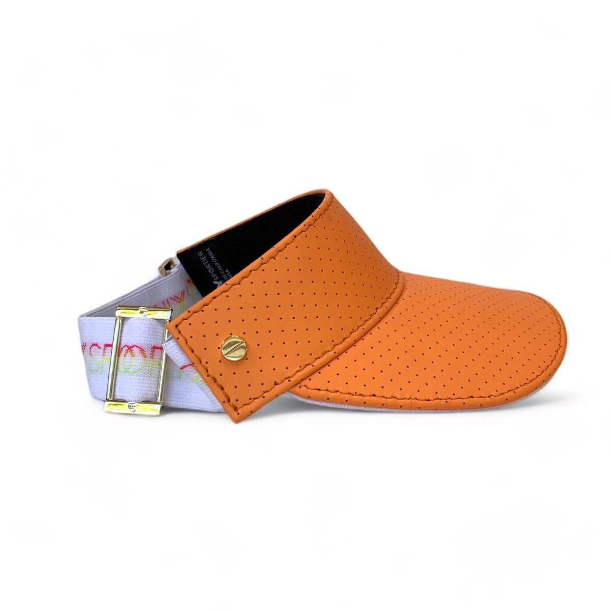 The Leather Visor - Papaya Sorbet & Gold