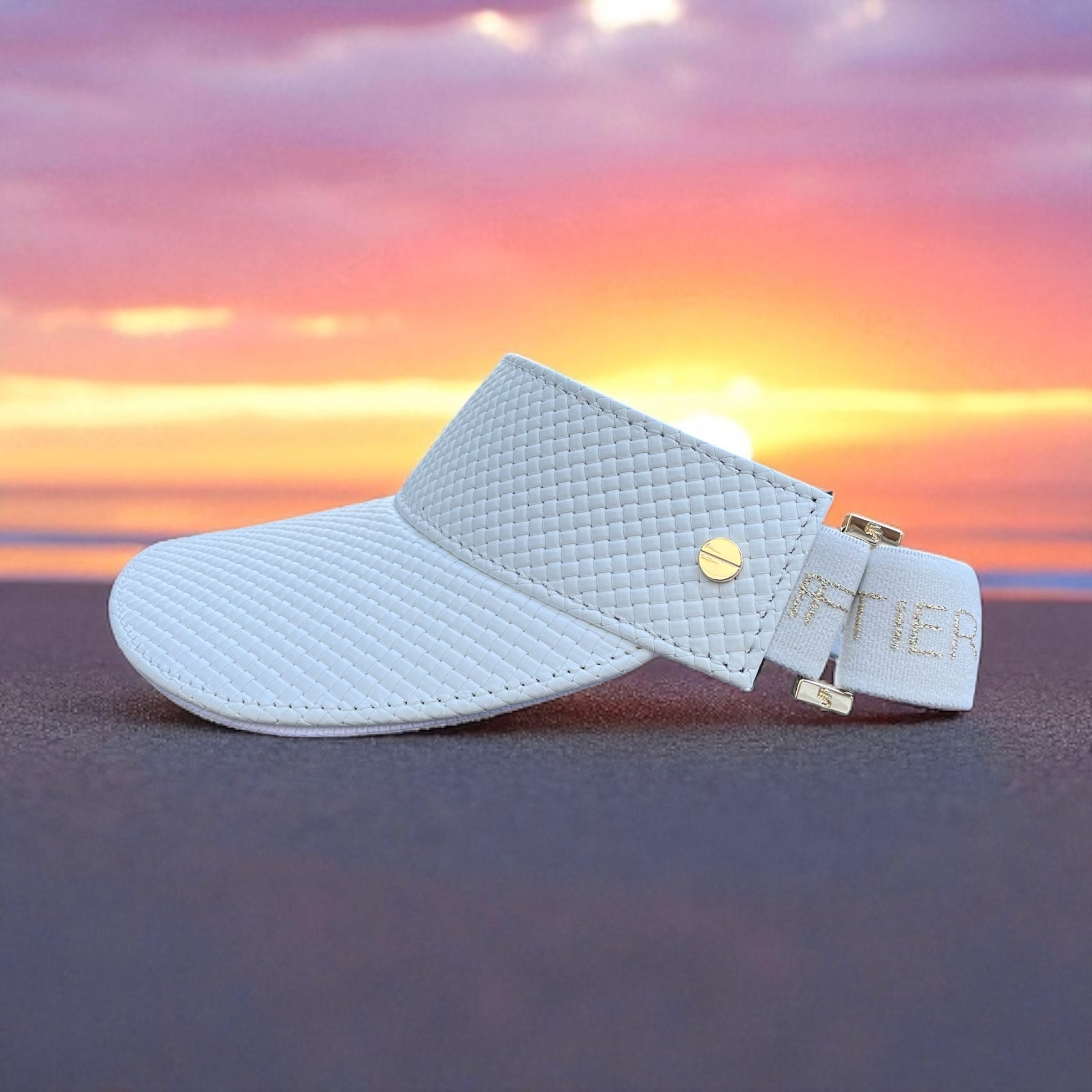 The Leather Visor - Blanc Tressê & Gold (Ltd. Ed.)