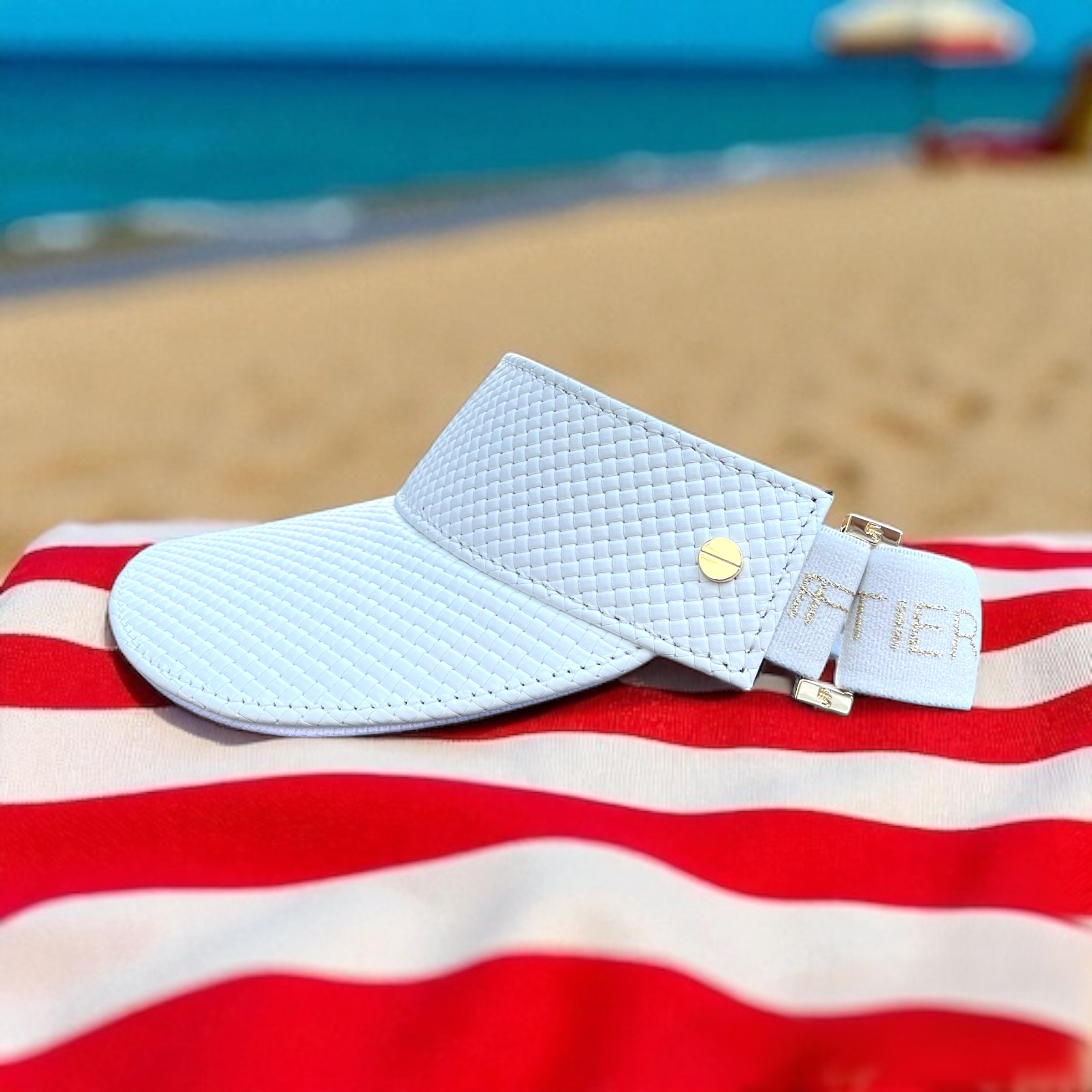 The Leather Visor - Blanc Tressê & Gold (Ltd. Ed.)
