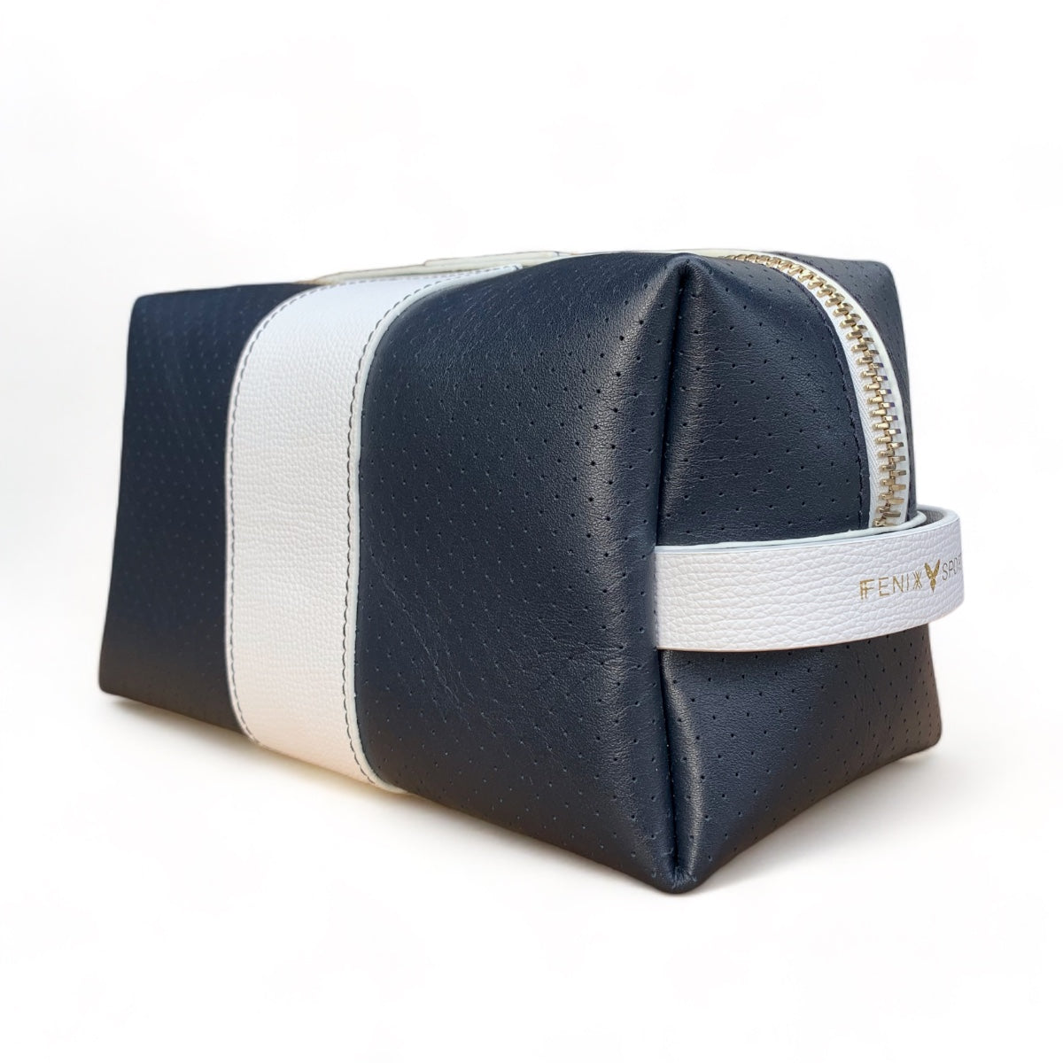 24/7 Bag - Navy Leather/White Trim w/Gold