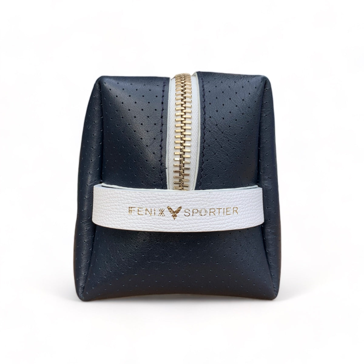 24/7 Bag - Navy Leather/White Trim w/Gold