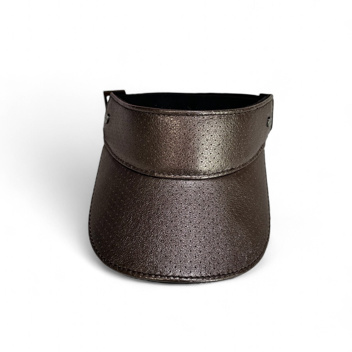 The Leather Visor - Pewter Shimmer & Gunmetal