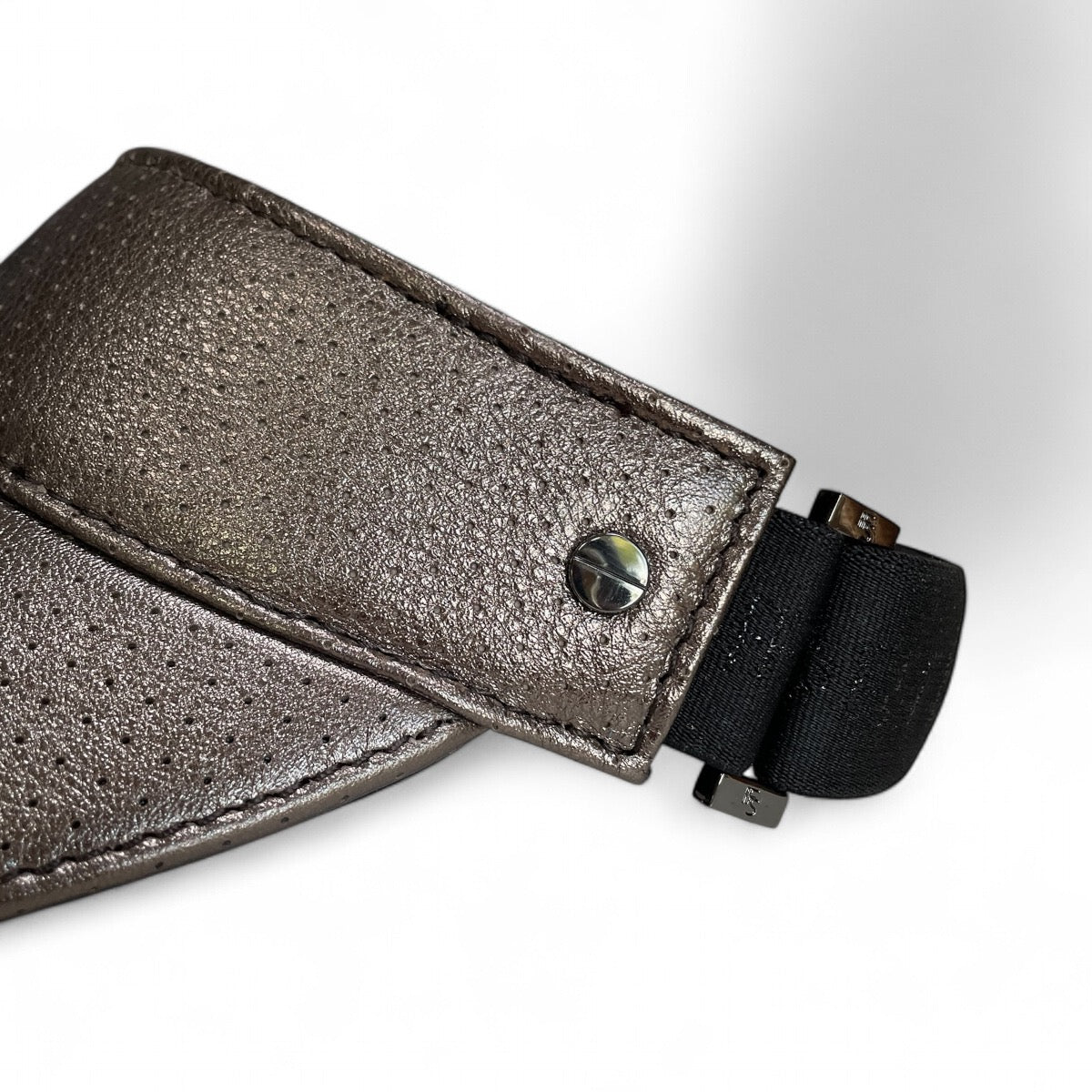 The Leather Visor - Pewter Shimmer & Gunmetal