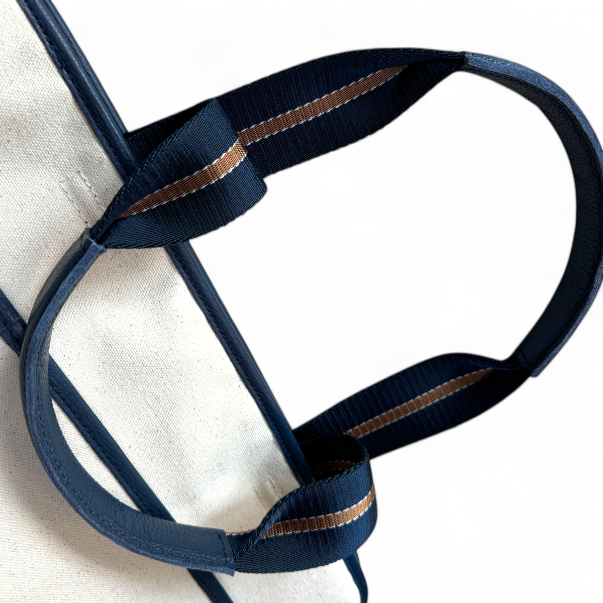 The LB Bag - Natural Canvas / Navy Leather