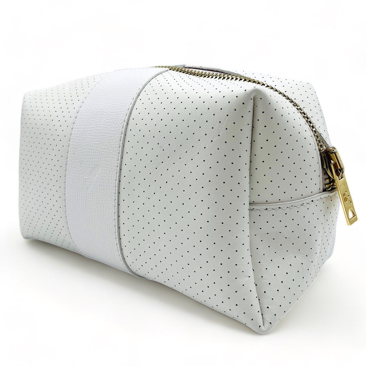 24/7 Bag - White Leather/Gold Zipper