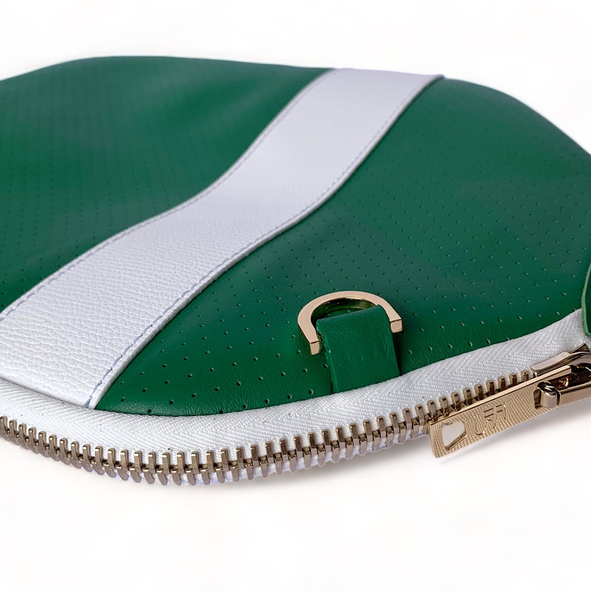 “The Addict” Leather Pickleball Bag - Green w/White