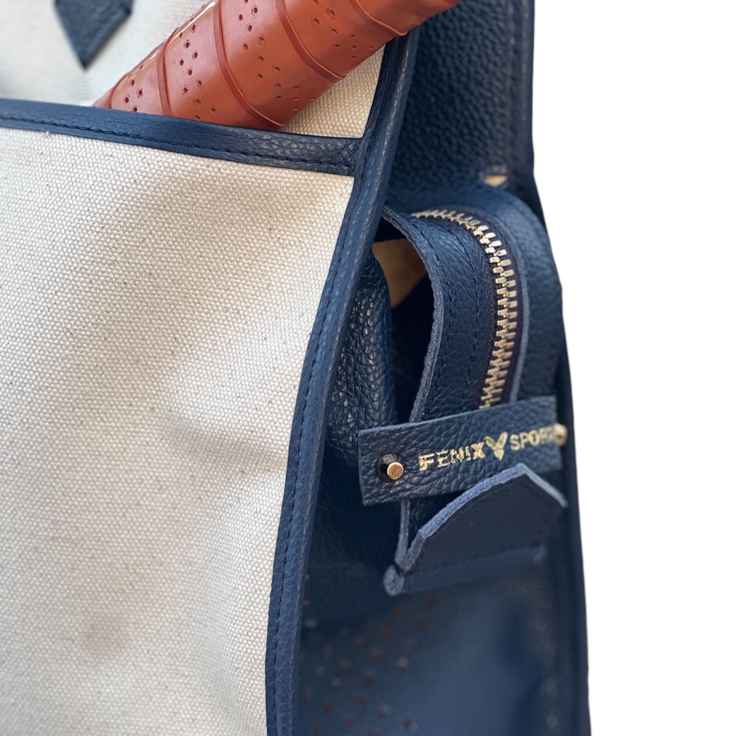 The LB Bag - Natural Canvas / Navy Leather