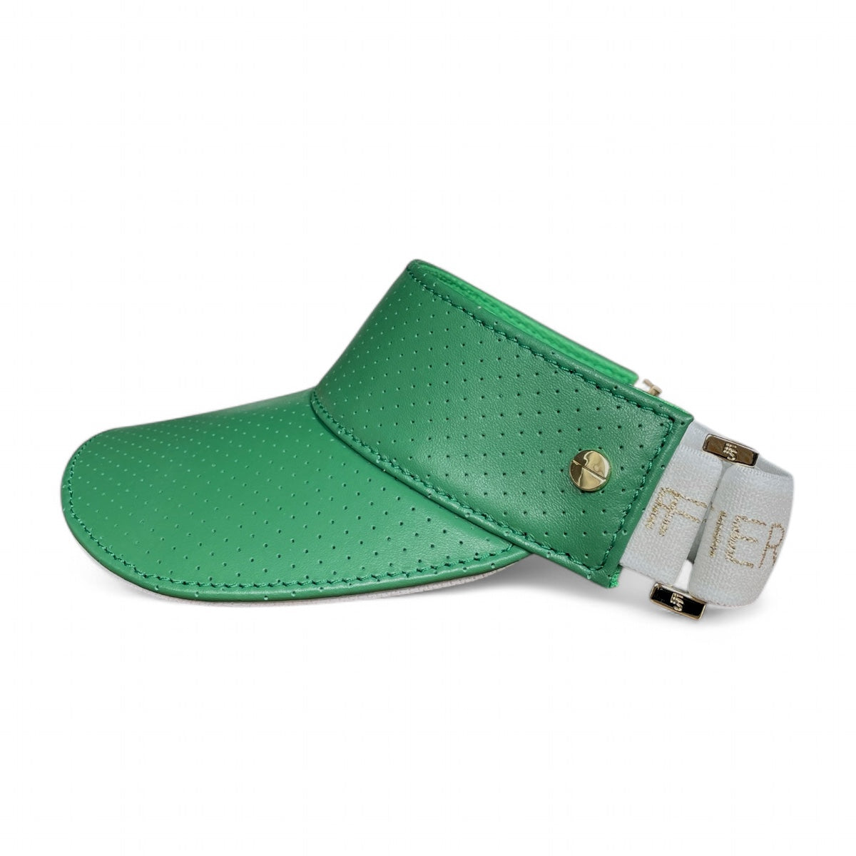 The Leather Visor - Court Green/White & Gold