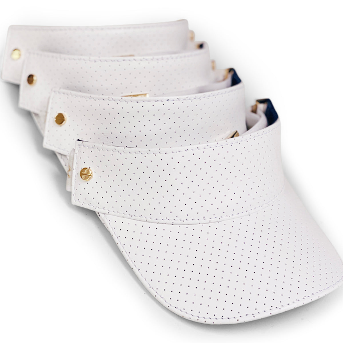 The Leather Visor - White & Gold