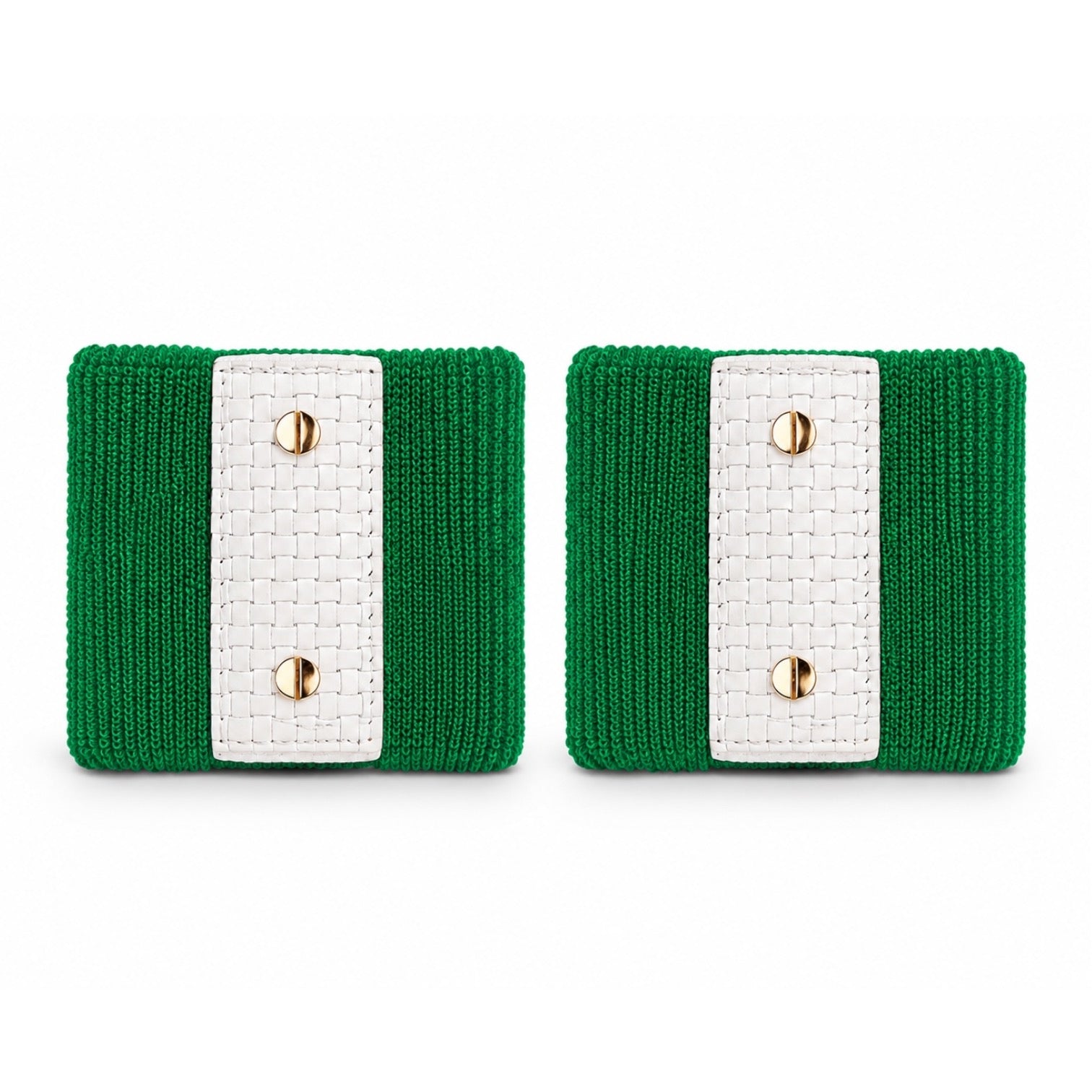 Le Club Cuffs: Green/White & Gold