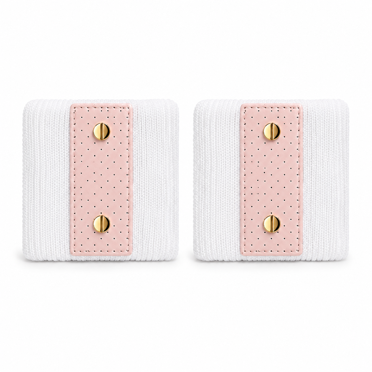 Le Club Cuffs: White/Peony Pink & Gold