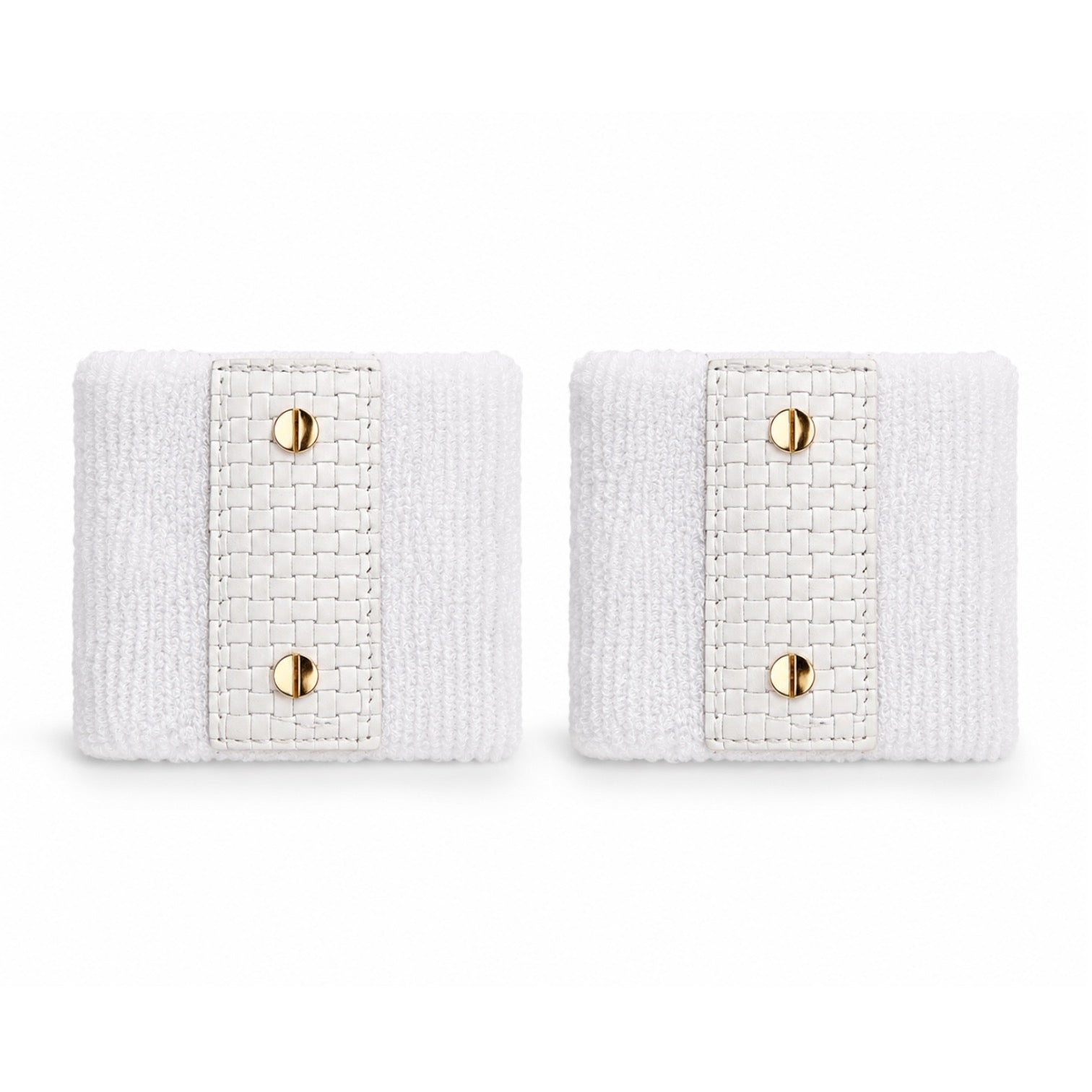 Le Club Cuffs: White/White & Gold