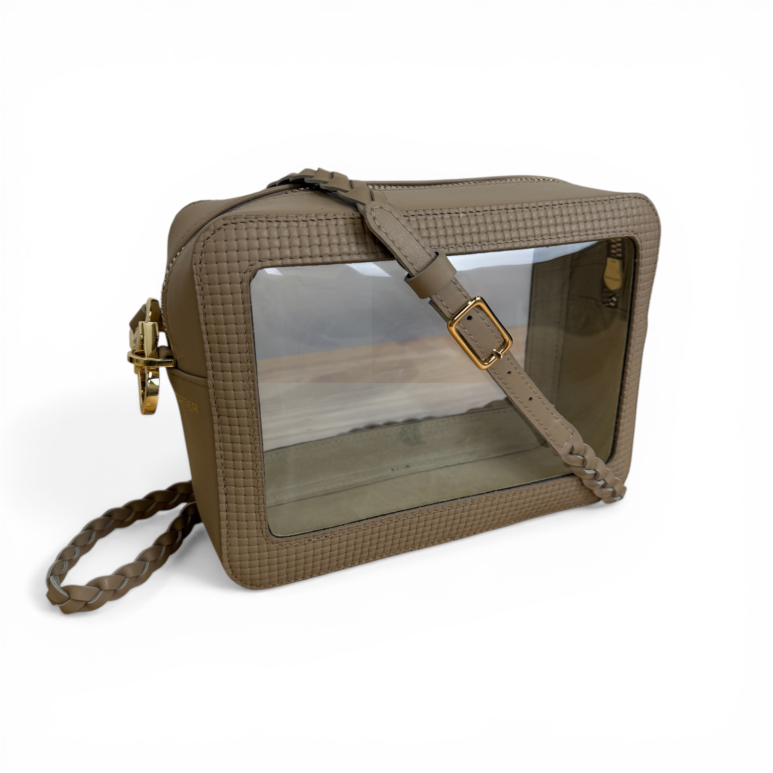 Saturday Bag - Creta Basketweave Leather / Clear PVC/ Gold Hardware