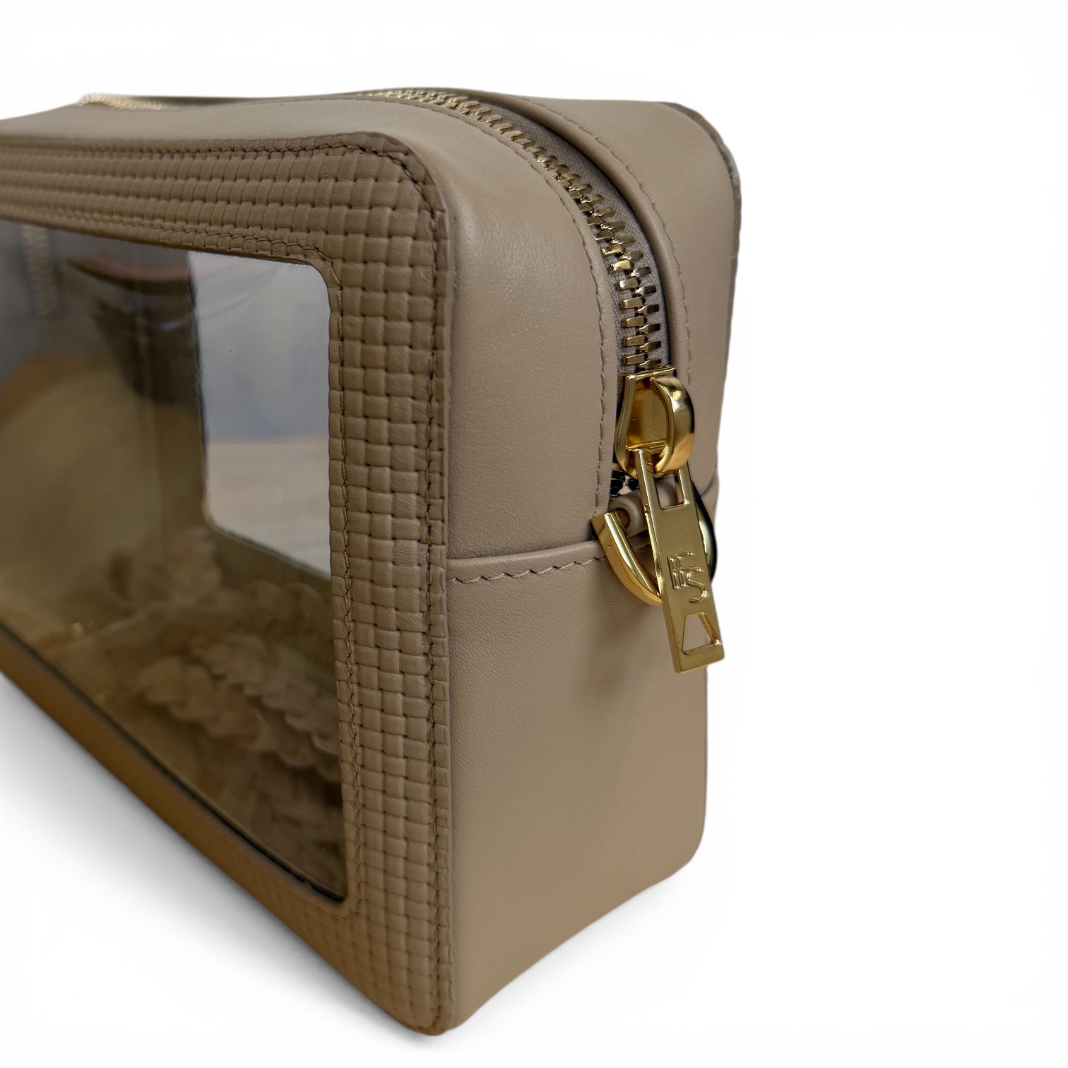 Saturday Bag - Creta Basketweave Leather / Clear PVC/ Gold Hardware
