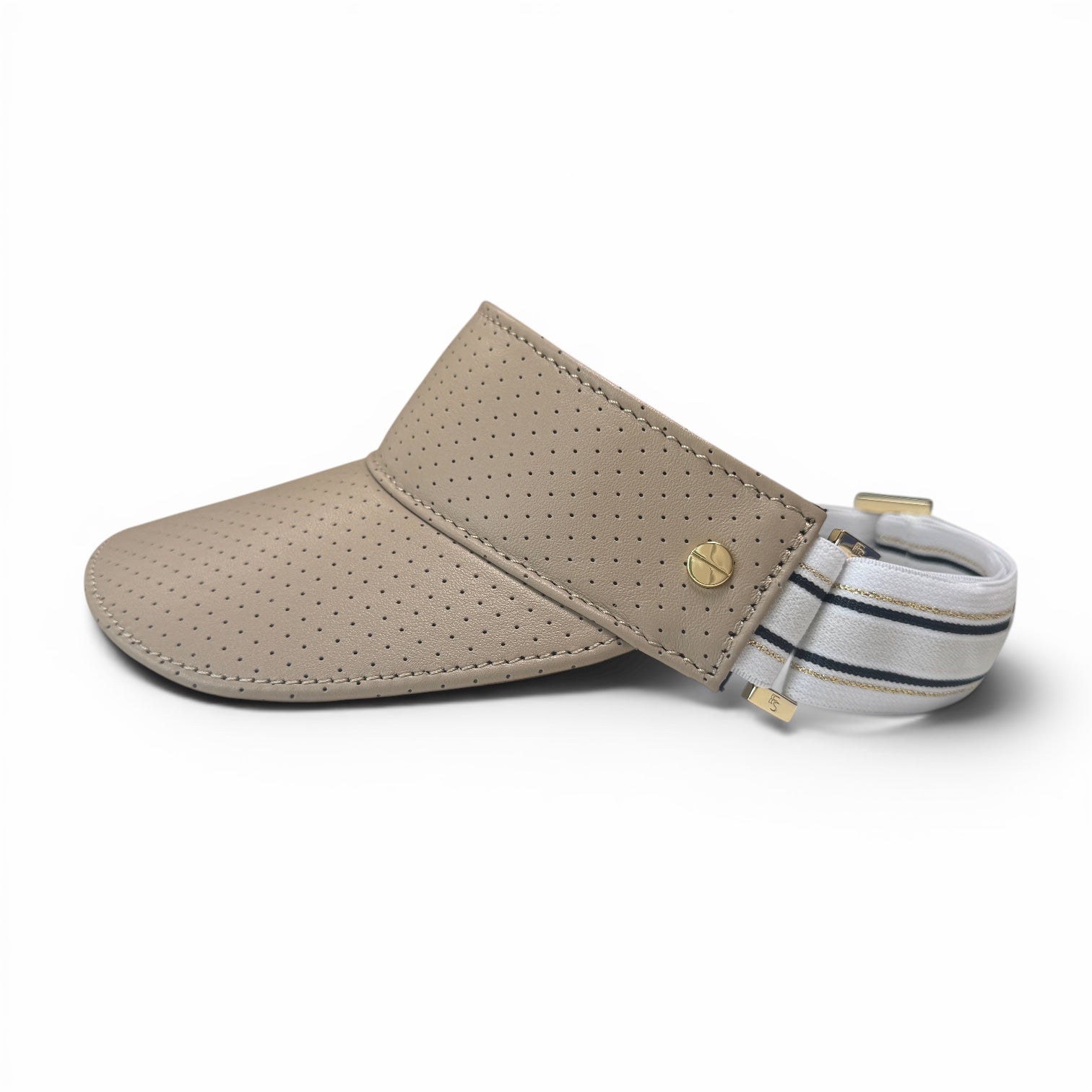 The Leather Visor - Khaki, Le Club Stripe Elastic & Gold