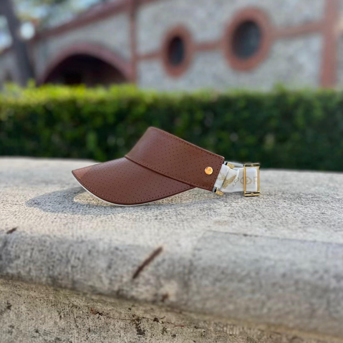 The Leather Visor - Tan & Gold