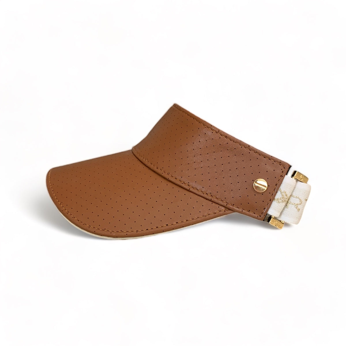 The Visor - Tan Leather & Gold