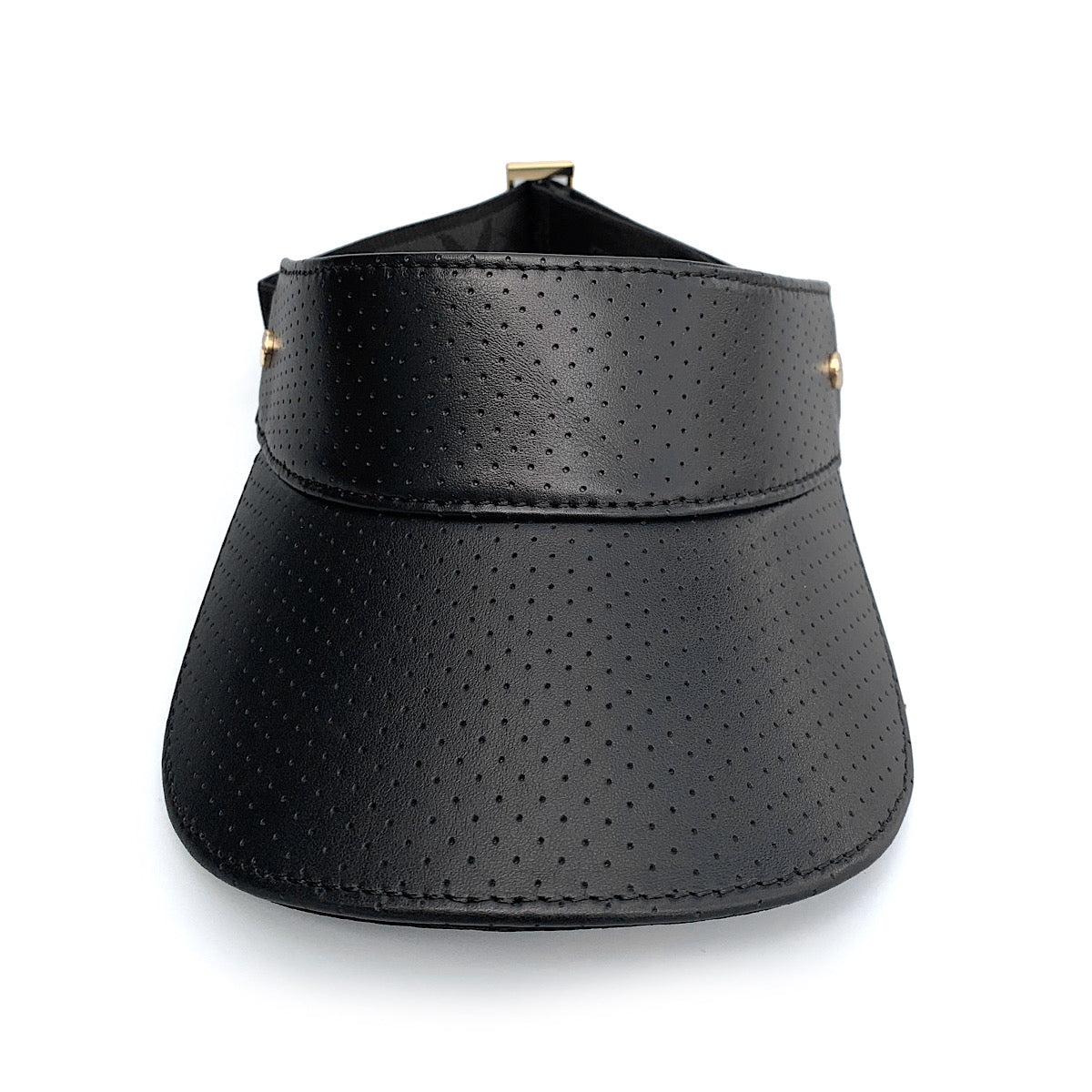 The Leather Visor - Black & Gold