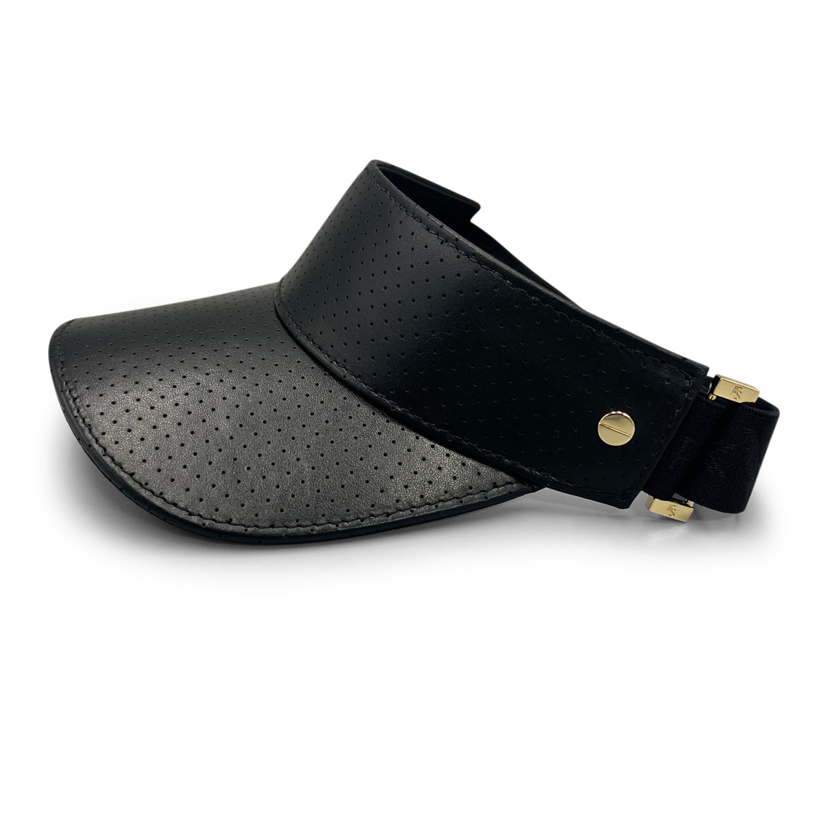 The Leather Visor - Black & Gold