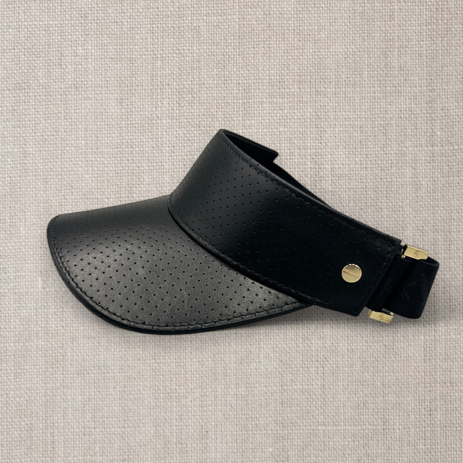 The Leather Visor - Black & Gold