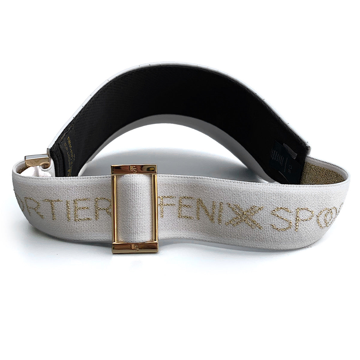 The Visor - White Leather & Gold