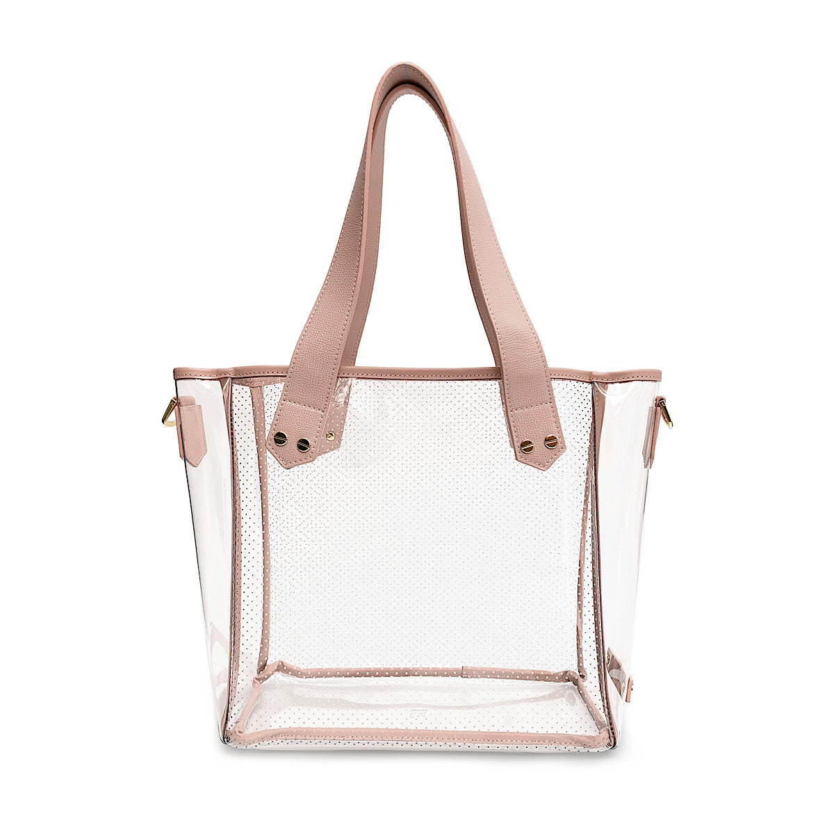 Gameday Bag - Blush Leather / Clear PVC / Gold Hardware
