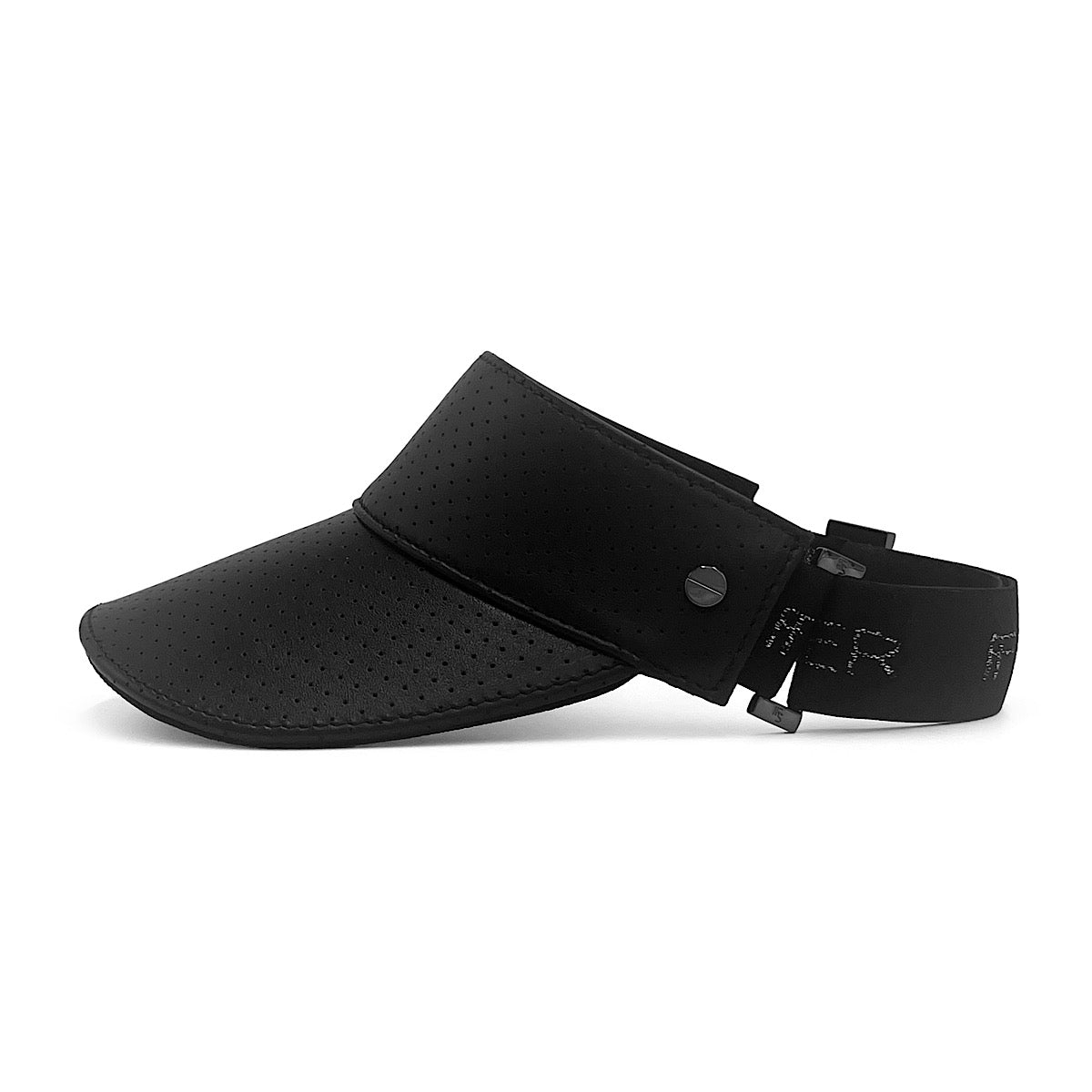 The Visor - Black Leather & Gunmetal
