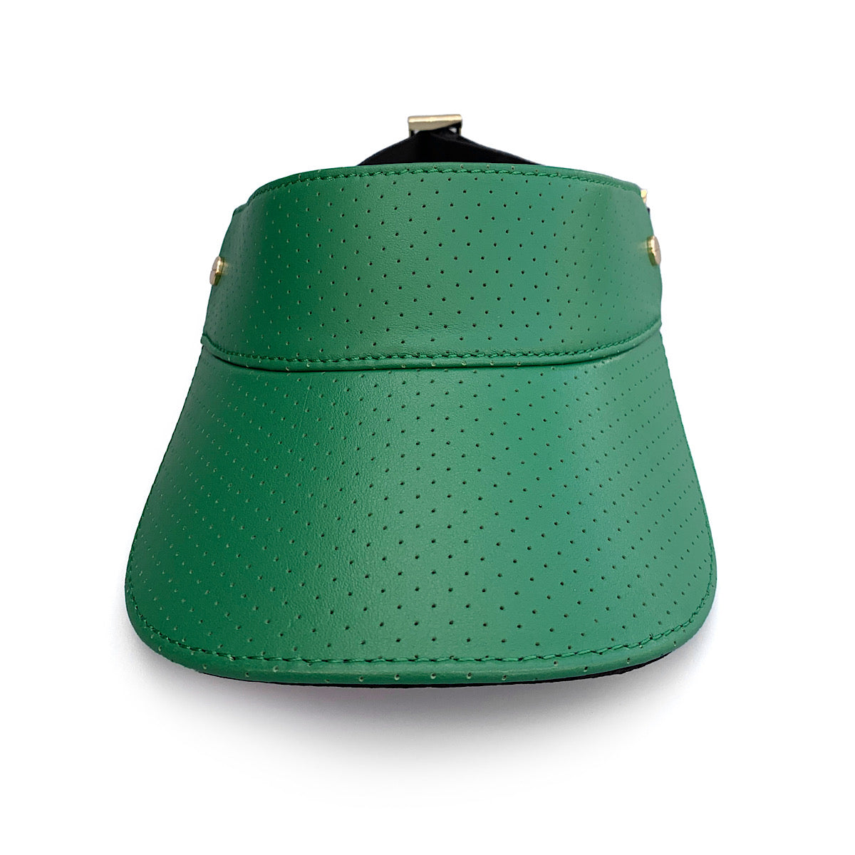 The Leather Visor - Court Green/Navy & Gold