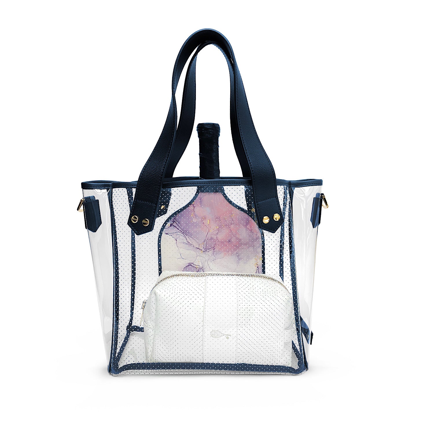 Gameday Bag - Navy Leather / Clear PVC