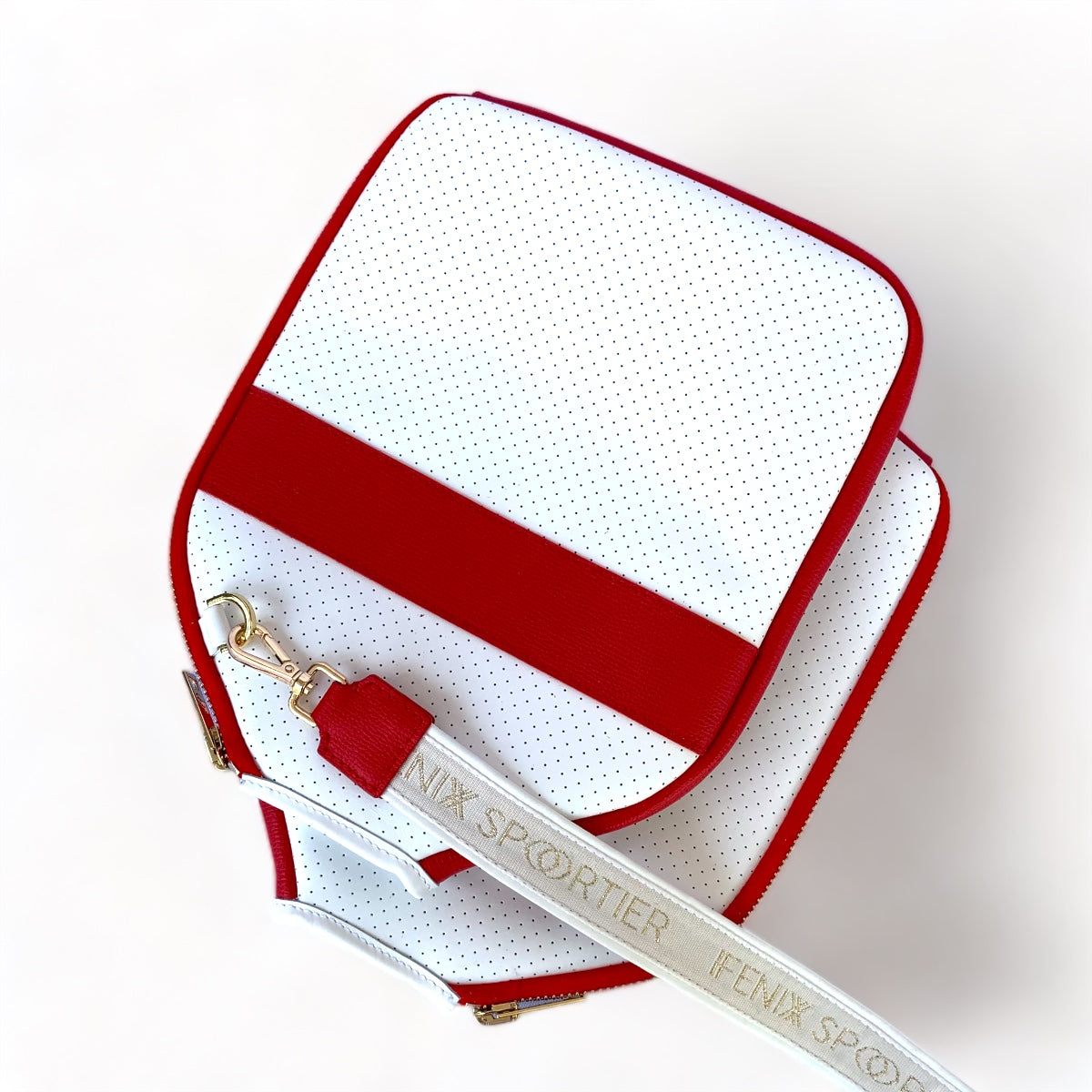 “The Addict” Pickleball Bag - White w/Red