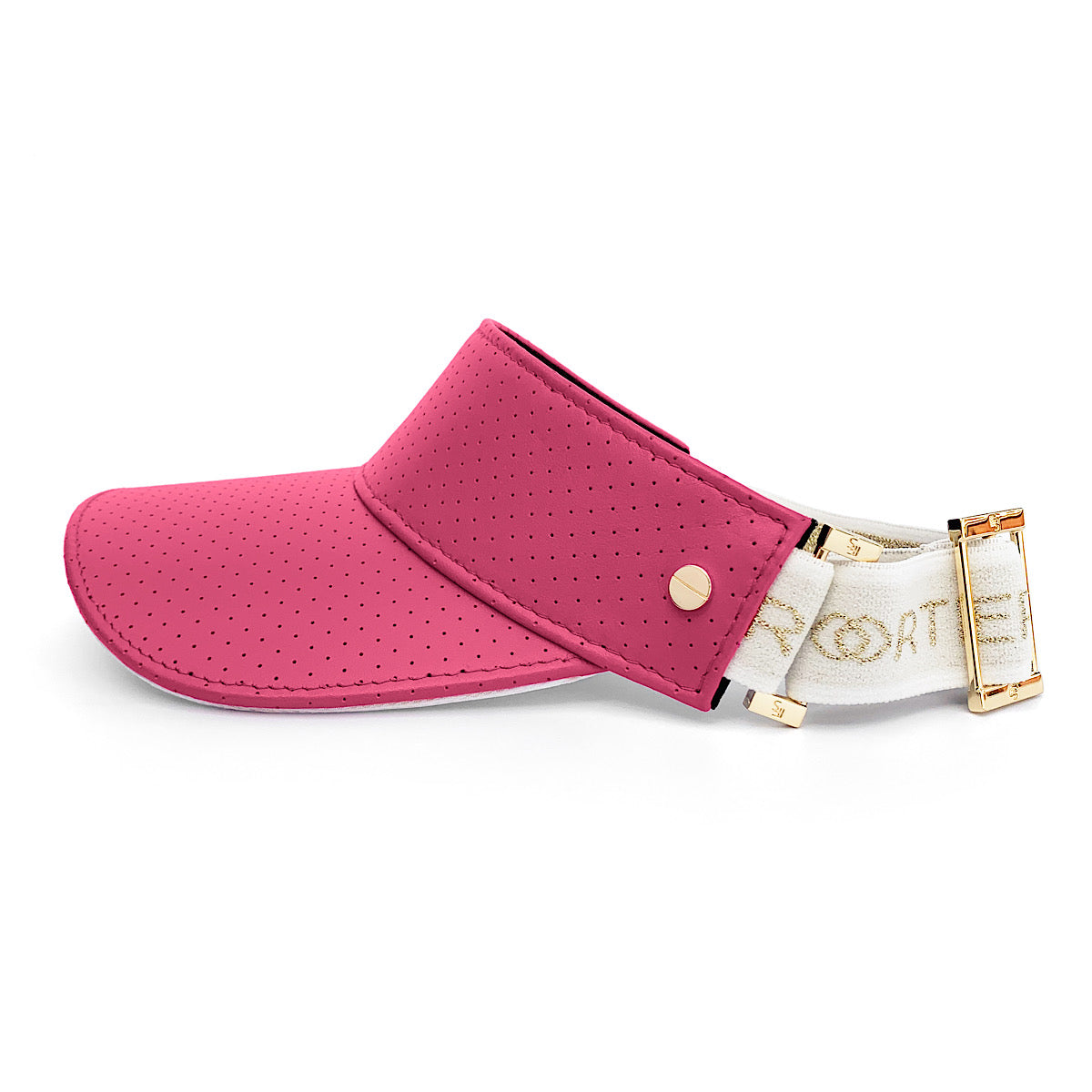 The Leather Visor - Flamingo Pink & Gold